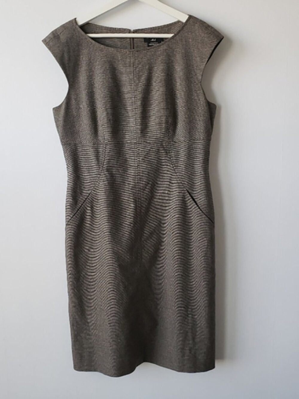 Tahari ASL womens dress size 6 sleeveless front pocket sheath